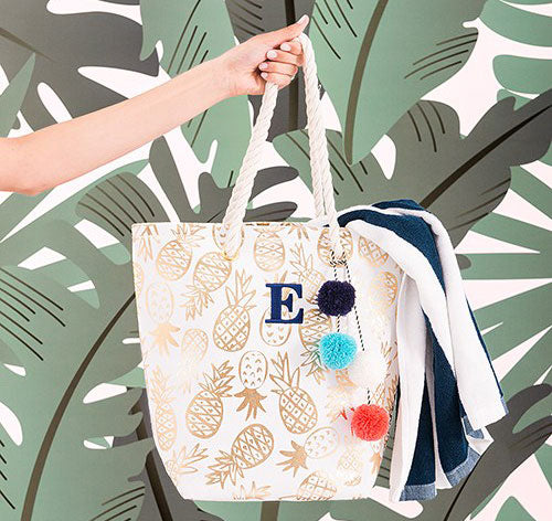 Personalized Pineapple Tote Bag - White