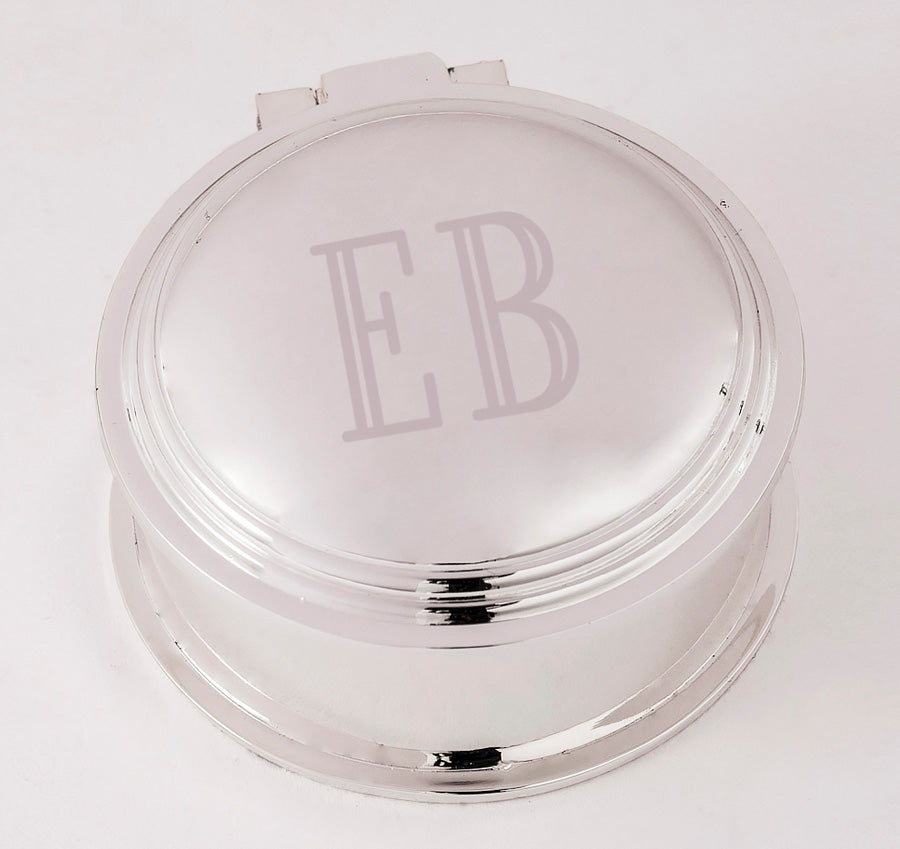 Personalized Bridesmaid Jewelry Box - Round