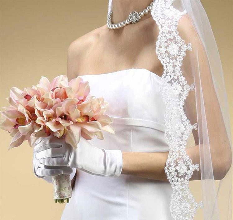 Wrist  Bridal Gloves - Satin