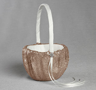 Elsa Matte Sequin Flower Girl Basket
