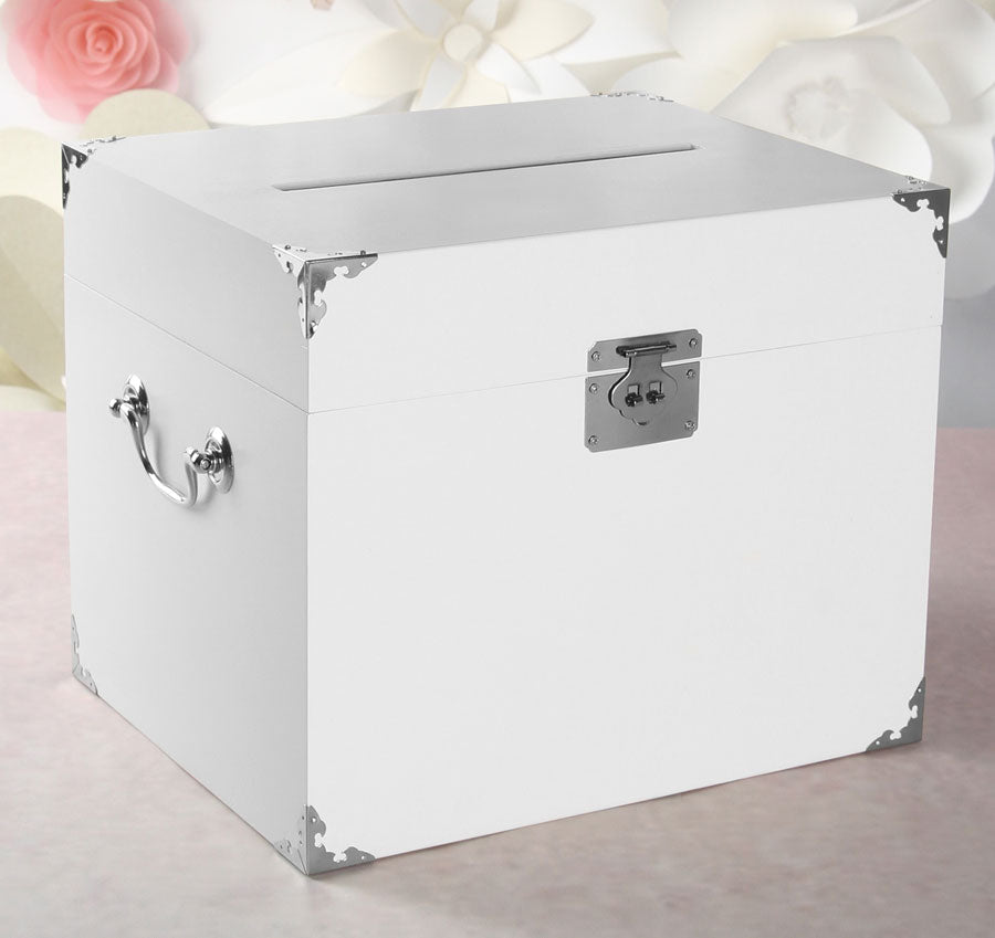 Painted Wooden Card Box w/ Card Slot