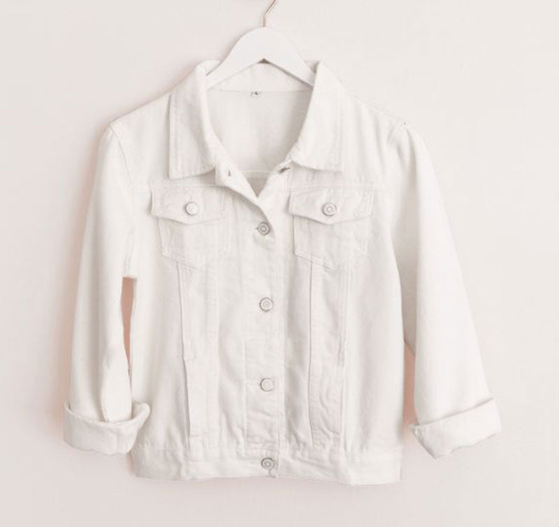 Sparkle White Jean Jacket