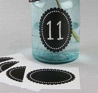 Large Oval Scallop Chalkboard Stickers (Set of 5)