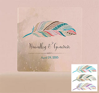 Whimsical Feather Wedding Cake Topper