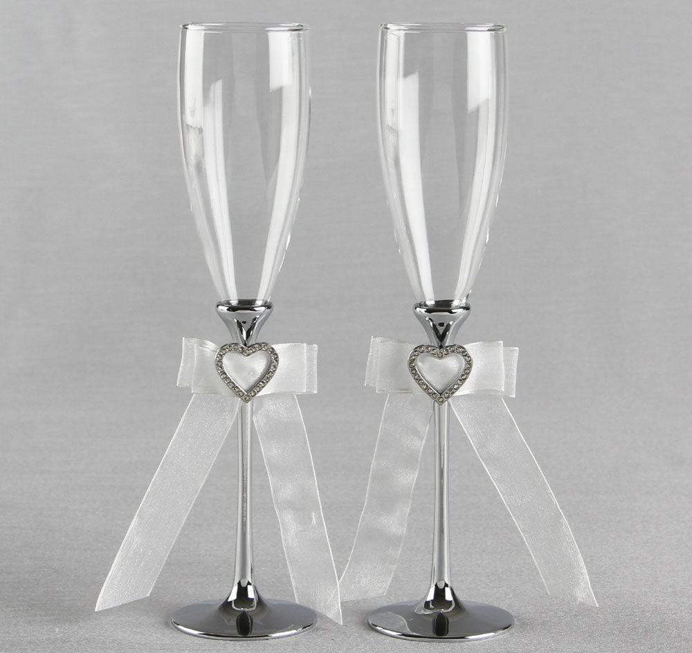 Heart Buckle Wedding Toasting Flutes