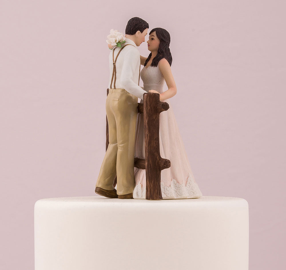 Rustic Bride &amp; Groom Cake Topper