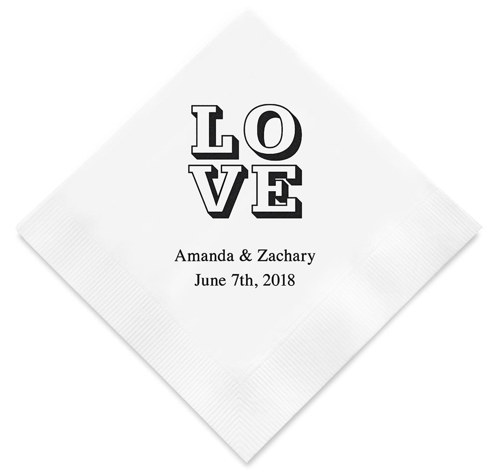 Love Stack Personalized Napkins