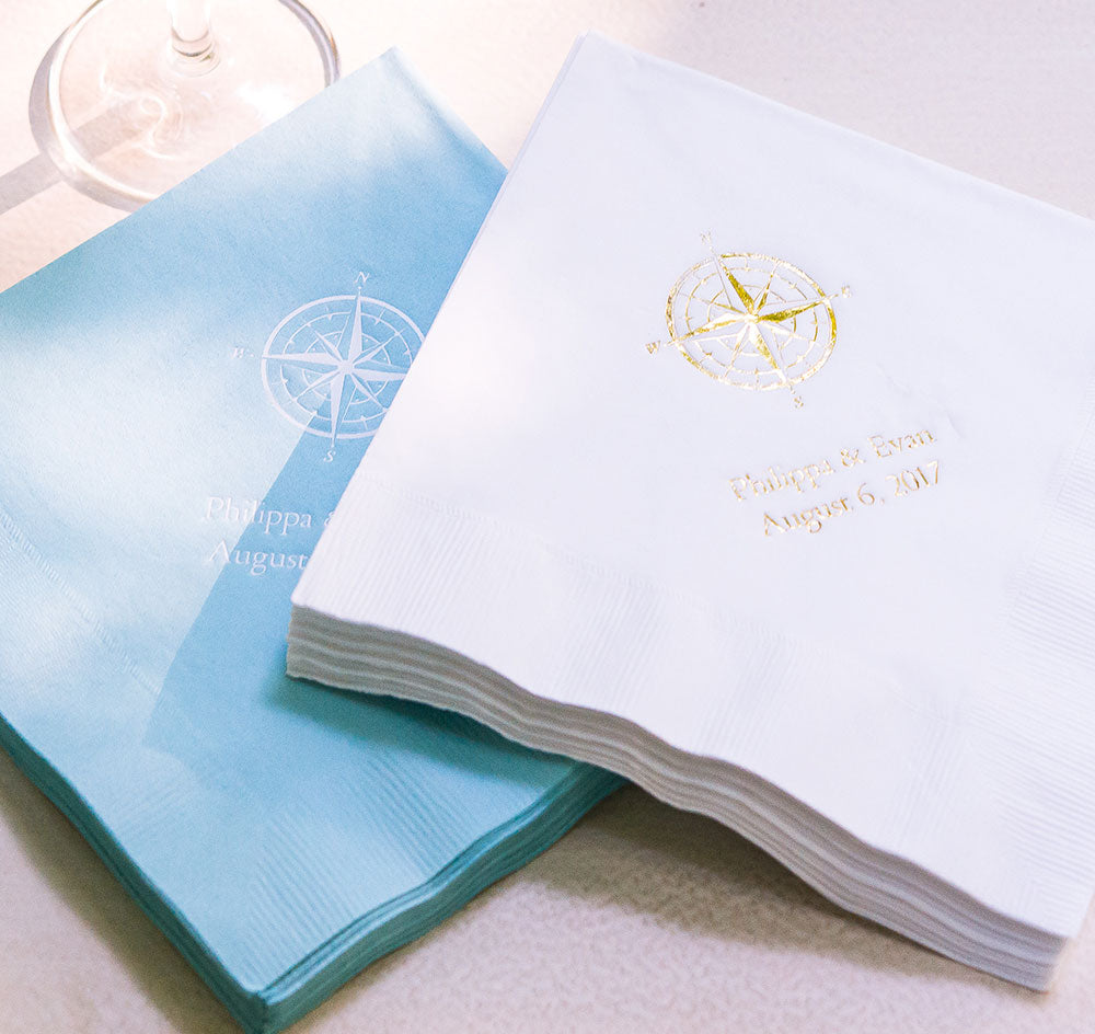 Vintage Compass Personalized Napkins