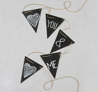 Chalkboard Pennant Flags (Set of 5)