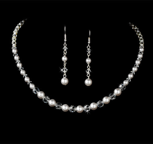 Crystal & Pearl Wedding Jewelry Set