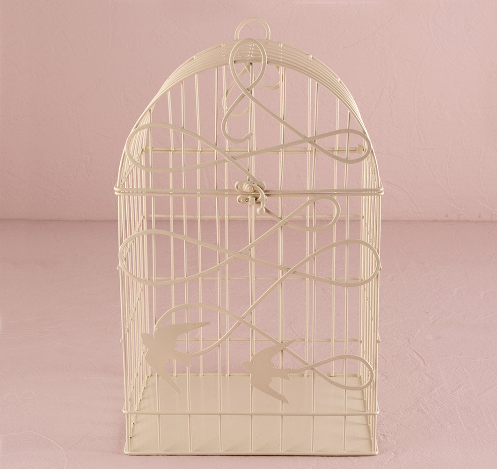 Modern Ivory Birdcage Wedding Card Holder