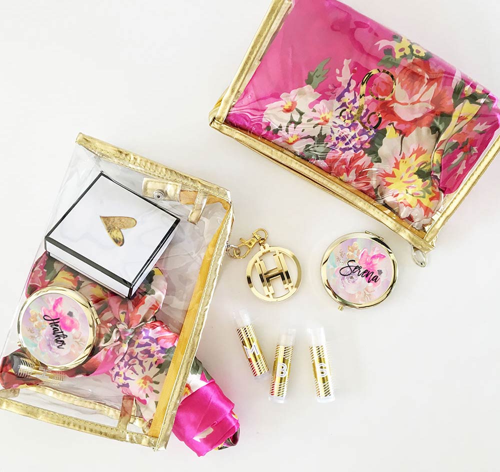 Personalized Gold Cosmetic Bag