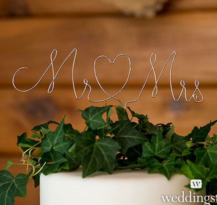 Mr. &amp; Mrs. Twisted Wire Cake Topper