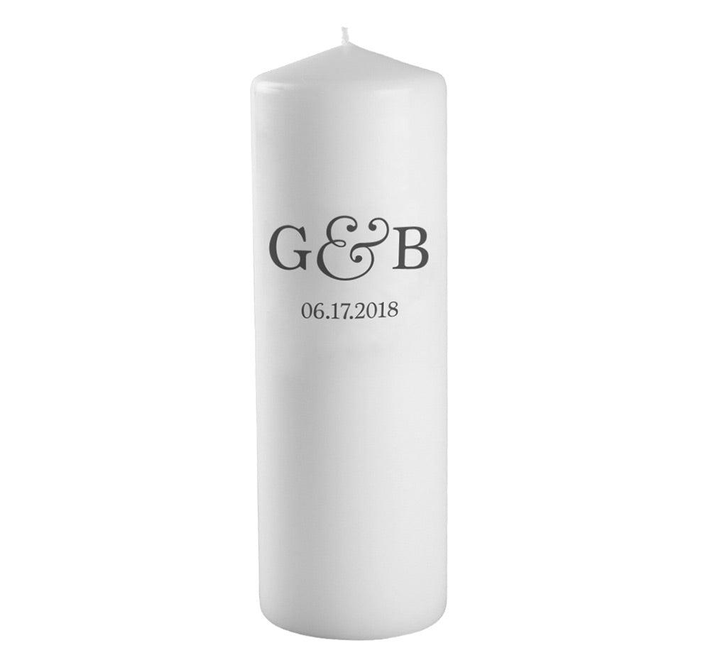 Initials &amp; Date Wedding Unity Candle