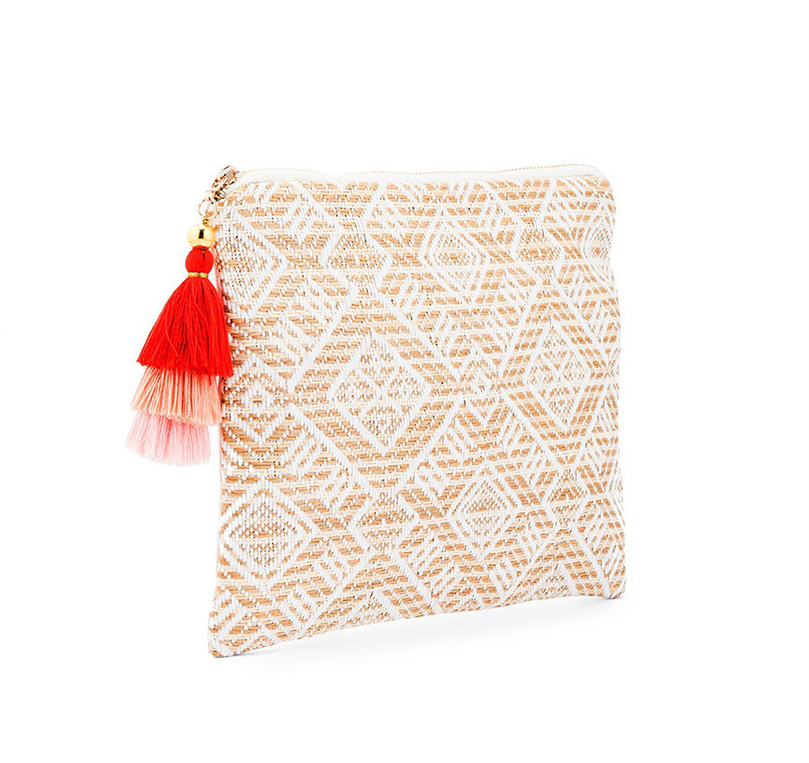 Tribal Print Bridesmaid Makeup Bag - White
