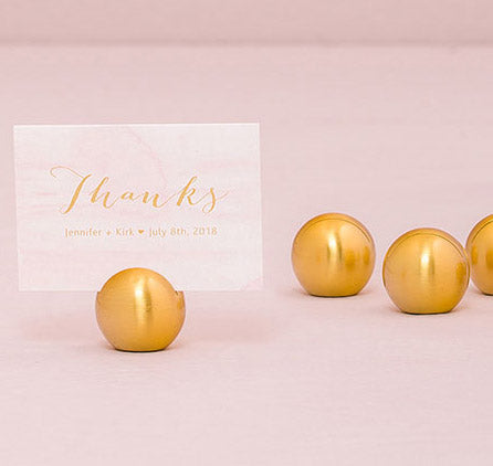 Classic Round Place Card Holders - Brushed Gold (Sets of 8)