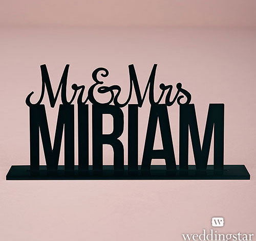 Mr. &amp; Mrs. Cake Topper - Black