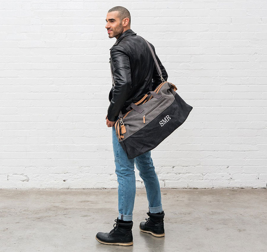 Black &amp; Gray Groomsmen Travel Bag