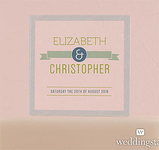 Striped Custom Wedding Cake Topper