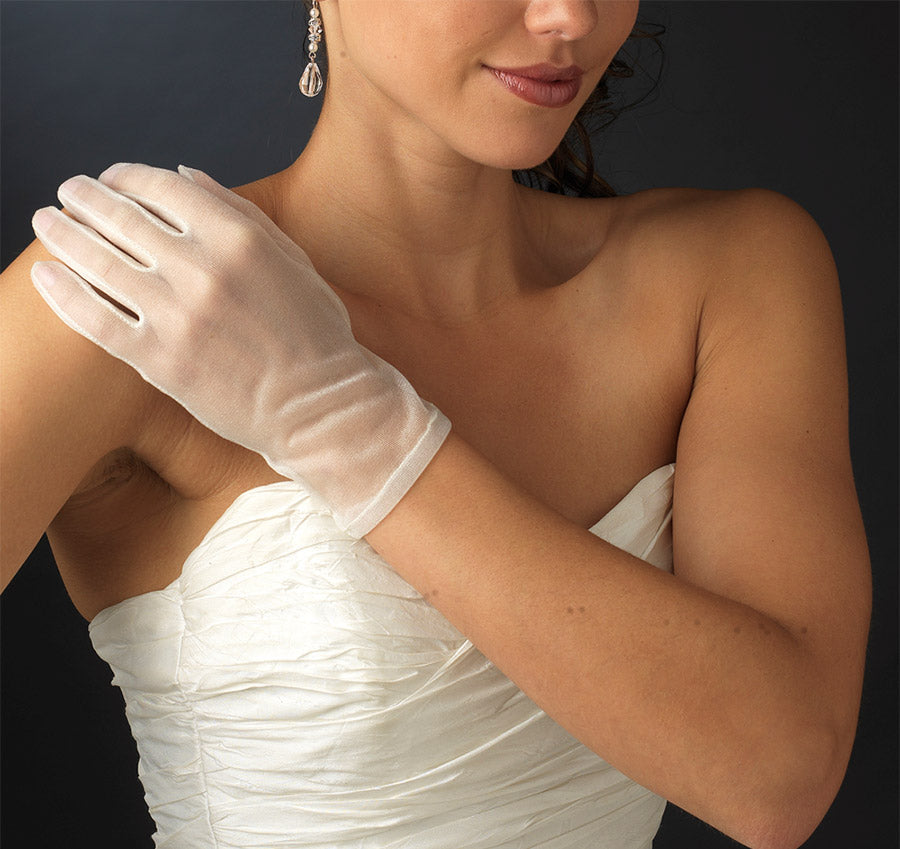 Wrist Bridal Gloves - Sheer