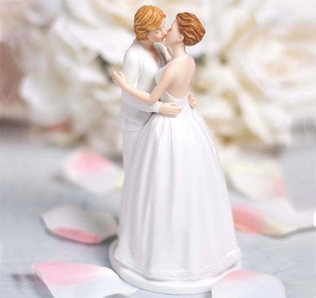Romantic Lesbian Brides Cake Topper