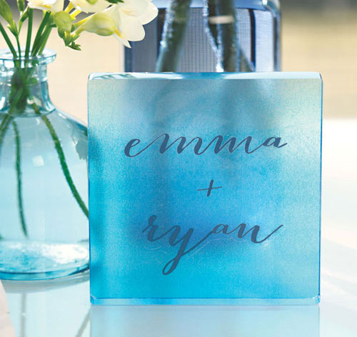 Ombre Personalized Wedding Cake Topper