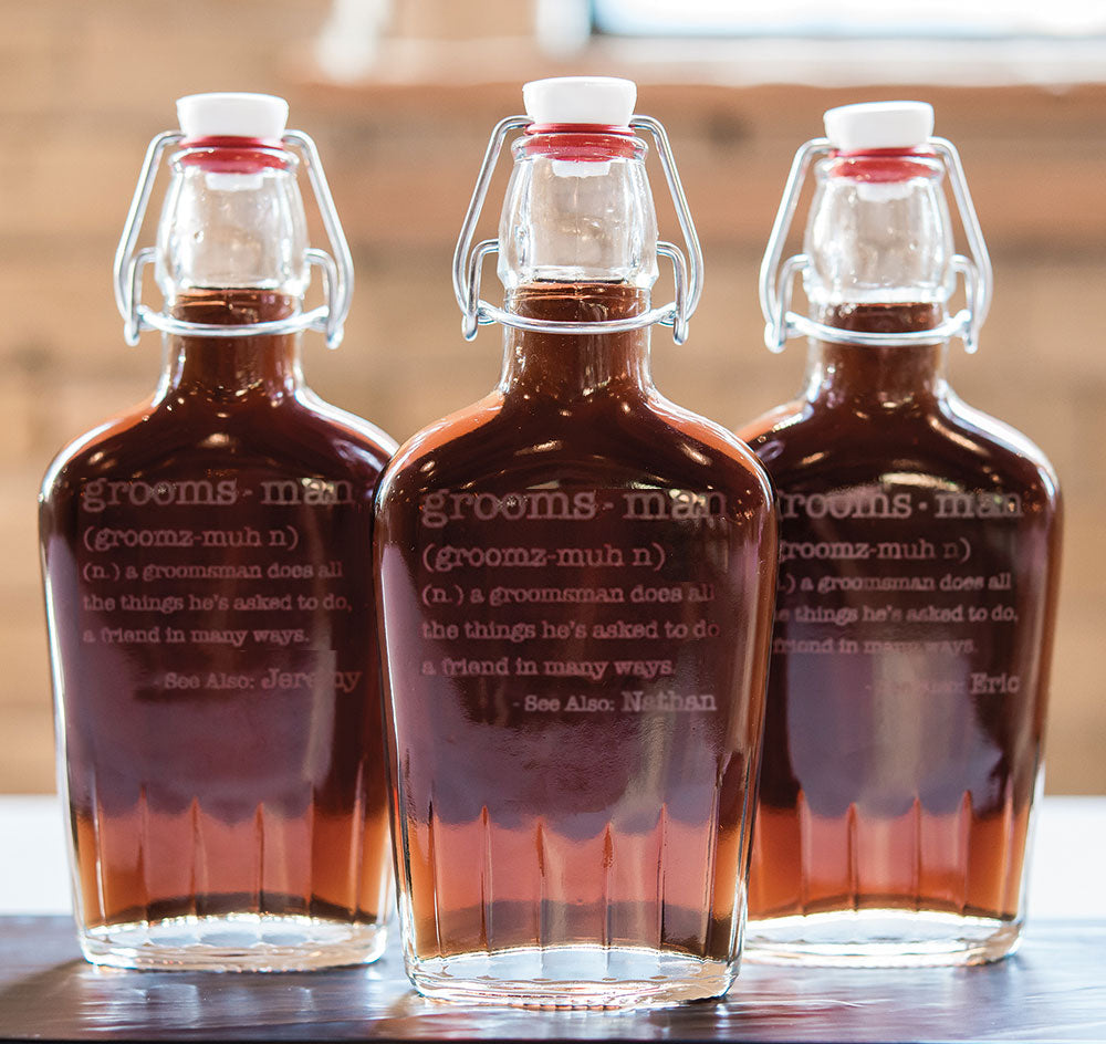 Personalized Glass Groomsmen Flask