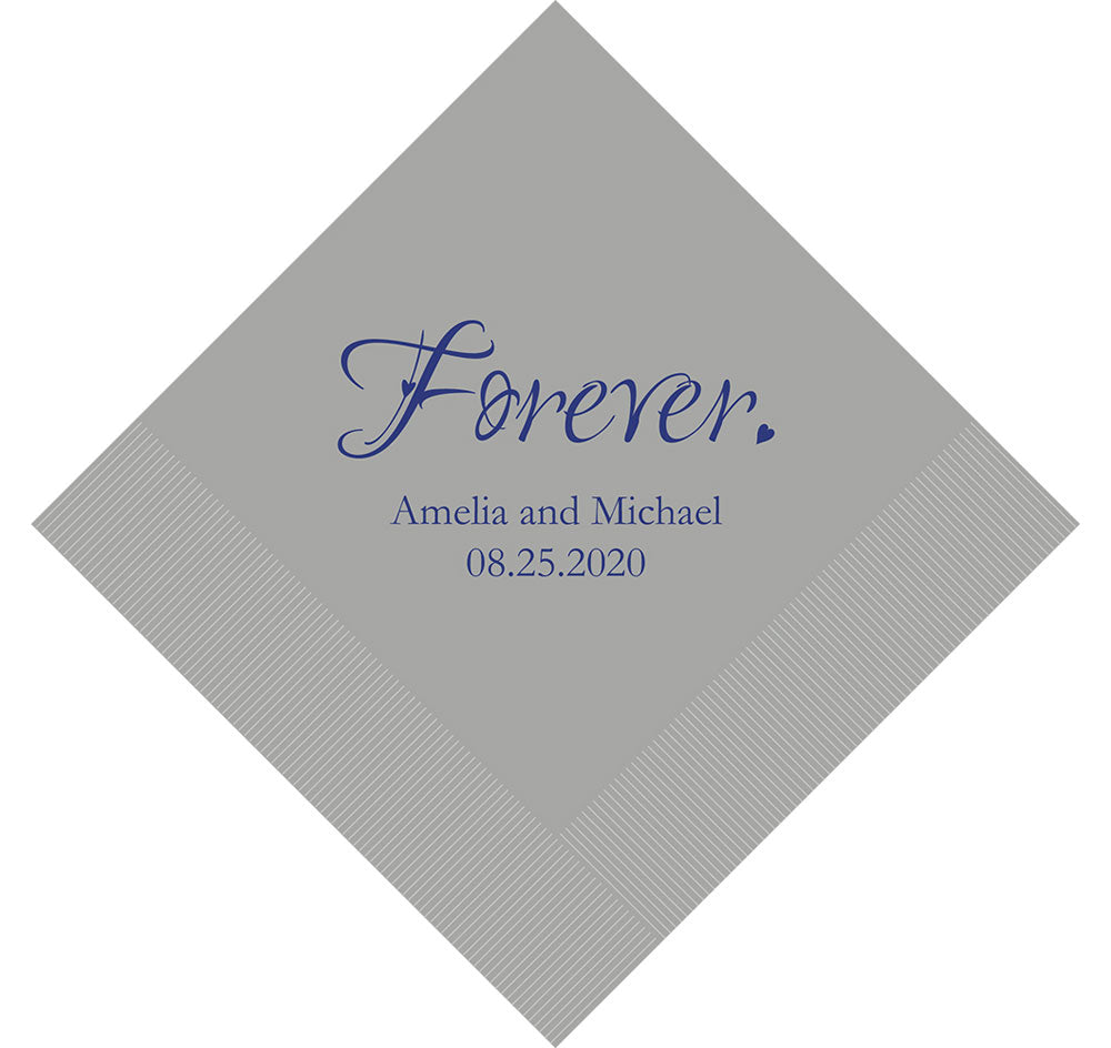 Forever Personalized Wedding Napkins