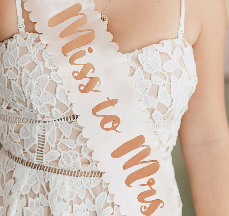 Blush Miss to Mrs Satin Bridal Sash