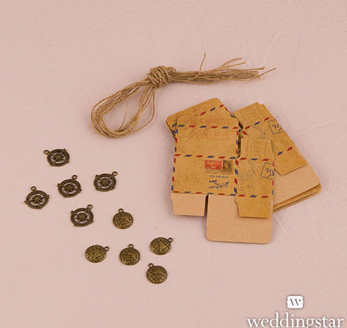 Vintage Airmail Favor Boxes (Set of 10)