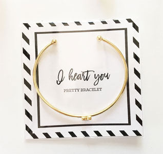 Gold Heart Bridesmaid Bracelet