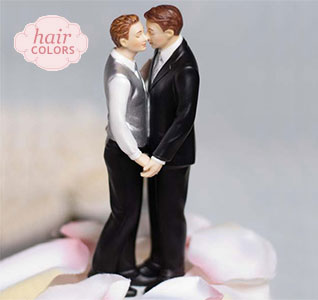 Romantic Gay Grooms Cake Topper