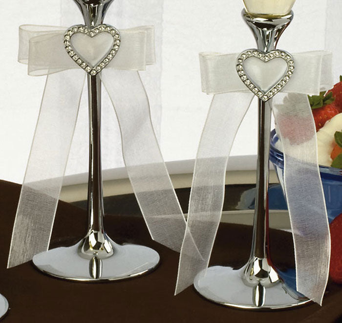 Heart Buckle Wedding Toasting Flutes