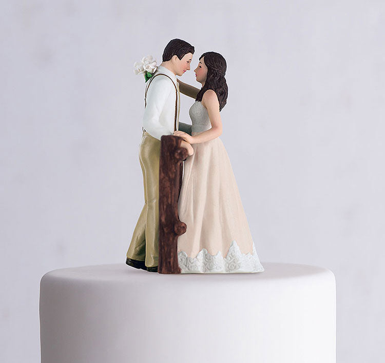 Rustic Bride &amp; Groom Cake Topper