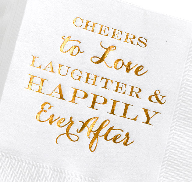 Cheers &amp; Love Cocktail Wedding Napkins