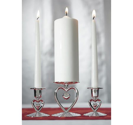 Suspended Heart Unity Candle Stands