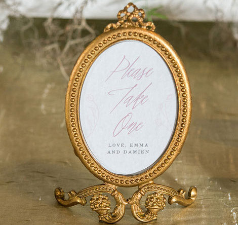 Small Oval Baroque Frame - Gold