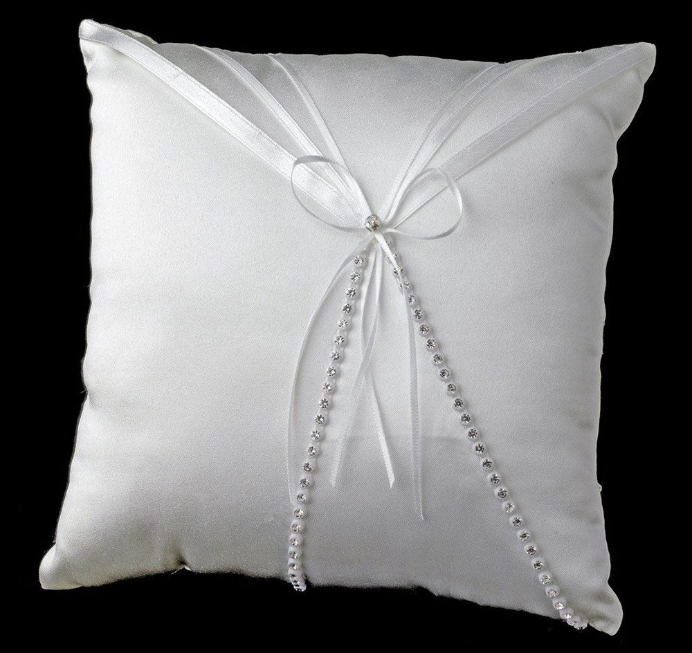 Ring Bearer Pillow Accented with Rhinestone &amp; Ribbon