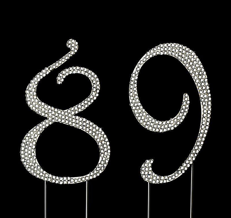 Completely Covered Swarovski Crystal Number Cake Topper