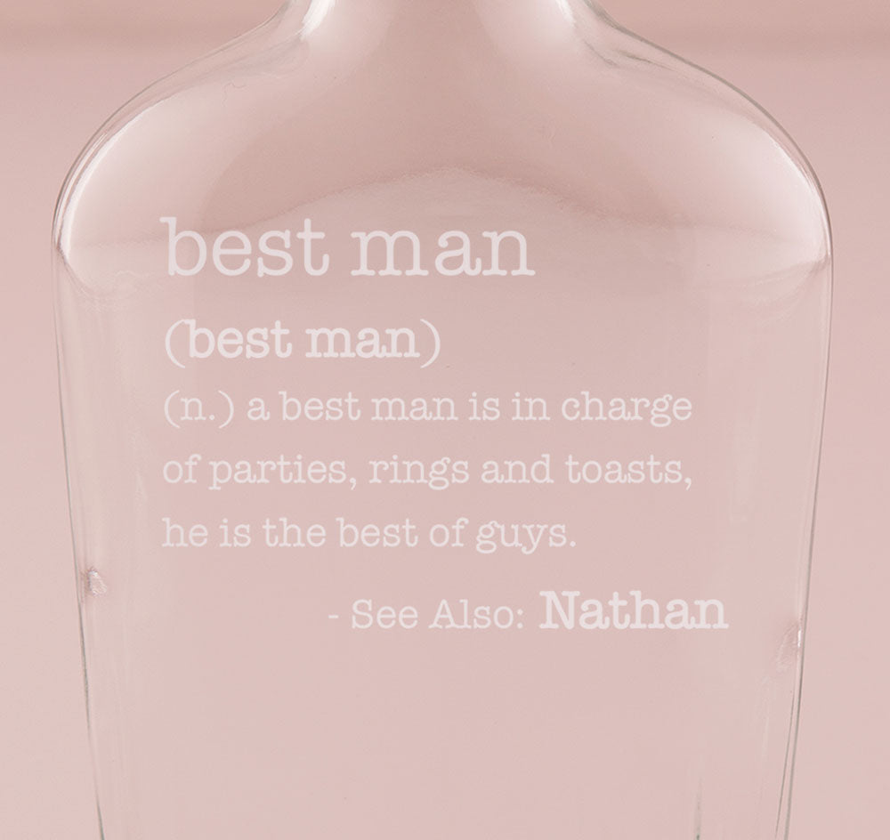 Personalized Glass Best Man Flask