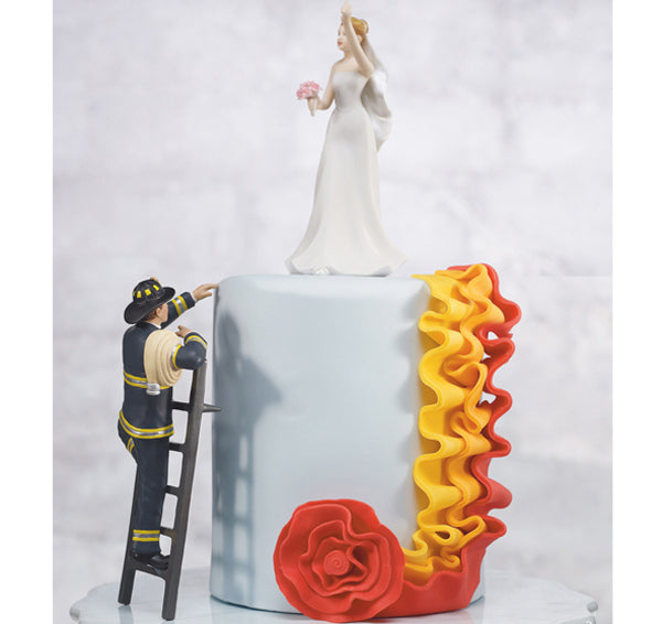 To the Rescue Fireman Groom Figurine