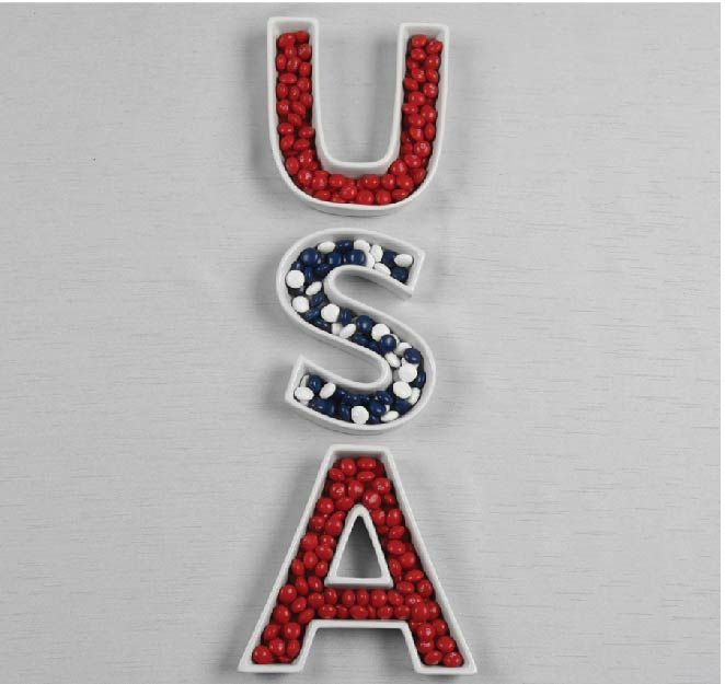 USA Ceramic Letter Dishes