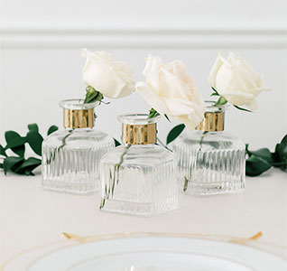 Glass Bottle Flower Vase - Square