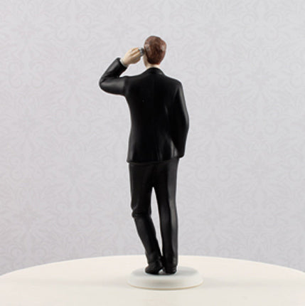 Cell Phone Fanatic Groom Figurine