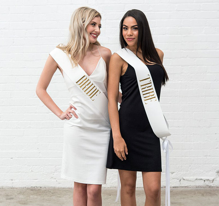 Gold Metallic Bride Paper Sash