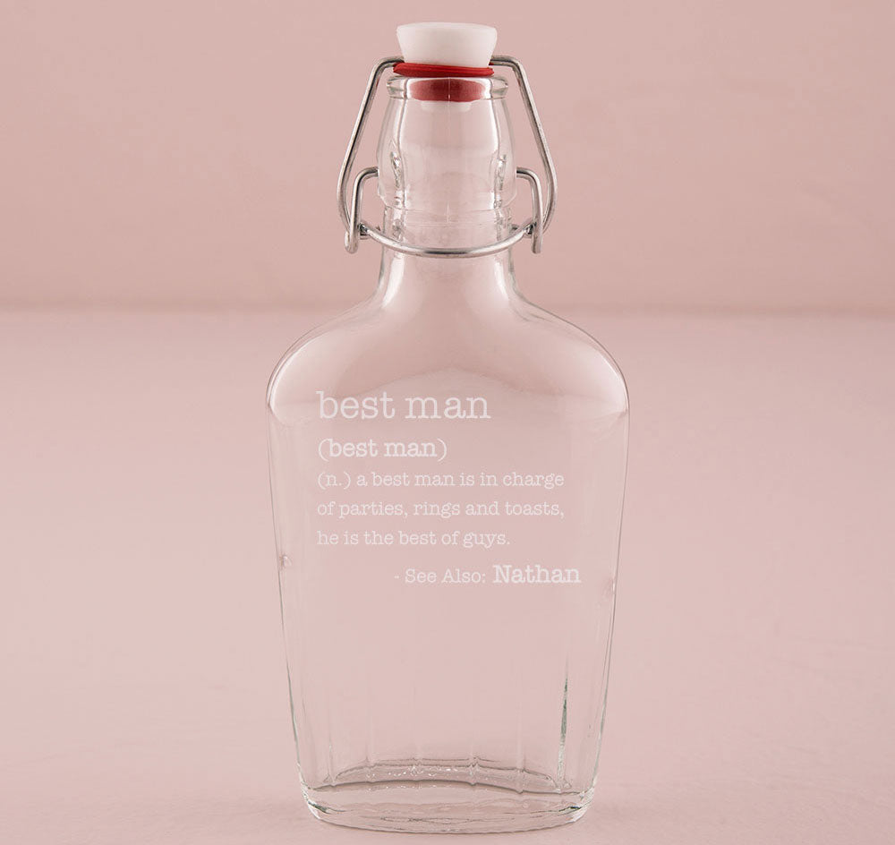Personalized Glass Best Man Flask