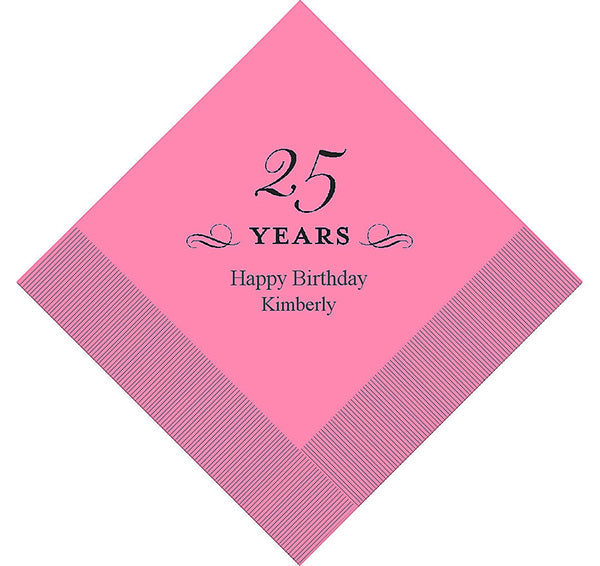 25th Anniversary Personalized Napkins