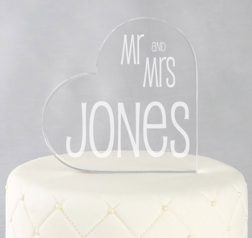 Mr. &amp; Mrs. Cake Topper - Heart