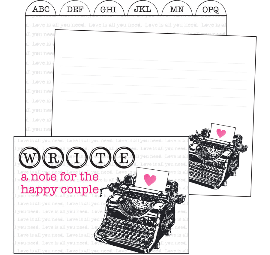 Typewriter Wedding Wish Cards