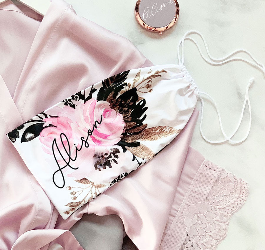 Floral Bridesmaid Robe Pouch